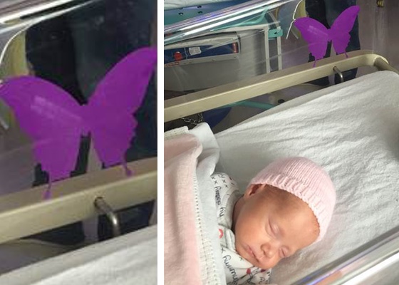 Warto wiedzieć, by nie popełnić gafy: Co oznacza fioletowy motyl przy łóżeczku noworodka?